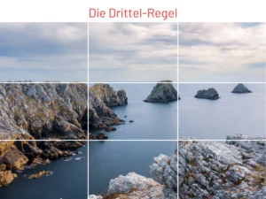 Die Drittel-Regel mit Meer und Felsen